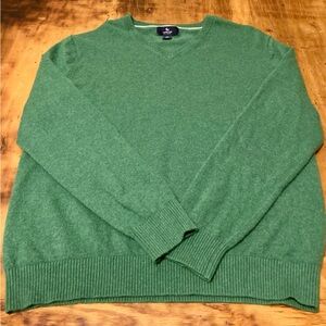 Lands End Mens Cashmere Green Sweater Size M